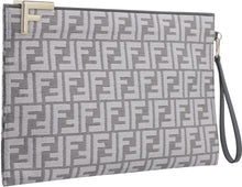 Carica l'immagine nel visualizzatore di Gallery, Pouch in tessuto jacquard FF nero
