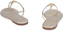 Carica l'immagine nel visualizzatore di Gallery, Sandali flat in pelle metallizzata
