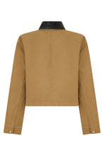 Load image into Gallery viewer, Short beige jacket with dark elegant collar
