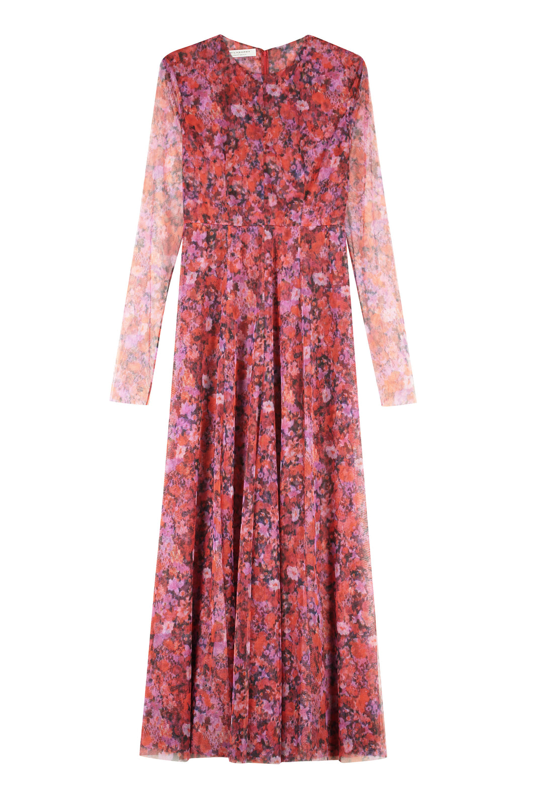 Printed organza gown