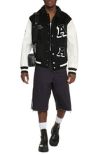 Load image into Gallery viewer, Illusion wool bomber jacket with patch
