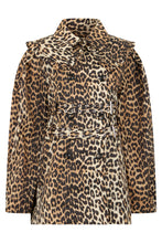 Load image into Gallery viewer, Short leopard coat with double-breasted closure
