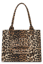 Carica l'immagine nel visualizzatore di Gallery, Borsa tote grande in tela leopardata
