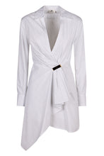 Carica l&#39;immagine nel visualizzatore di Gallery, Abito chemisier asimmetrico in cotone
