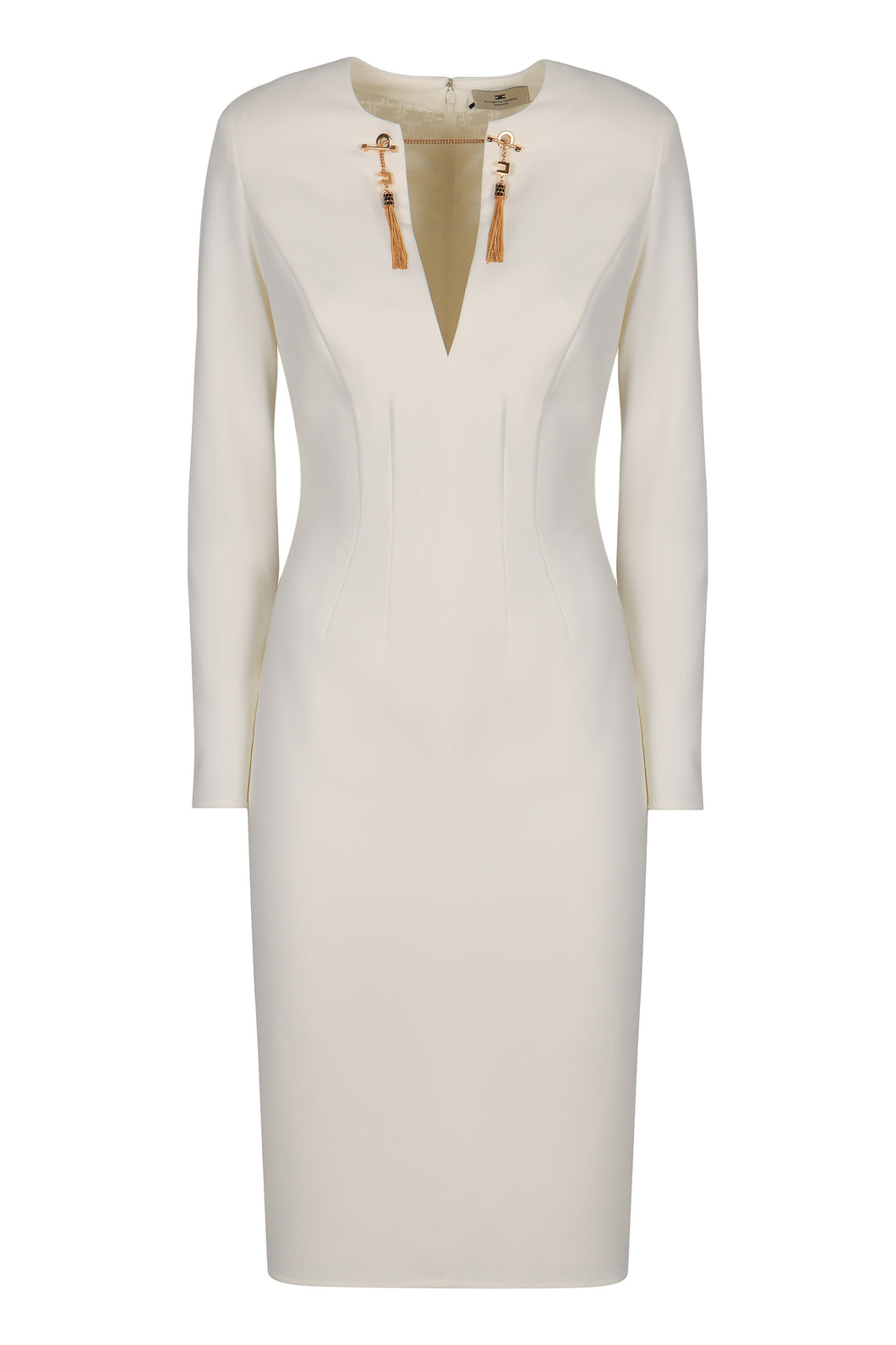 Abito in crêpe leggero con catena gioiello