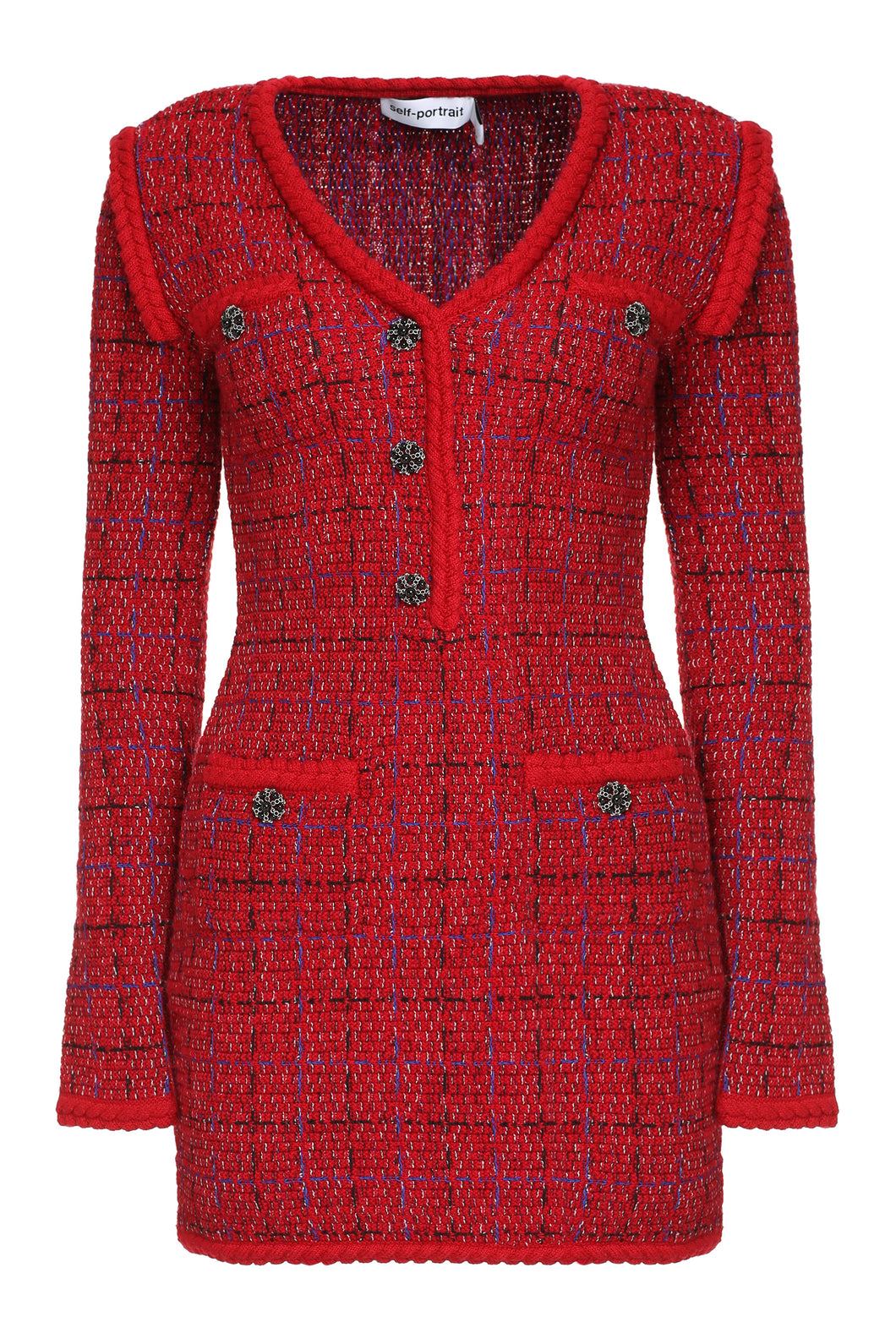 Abito in maglia a quadri