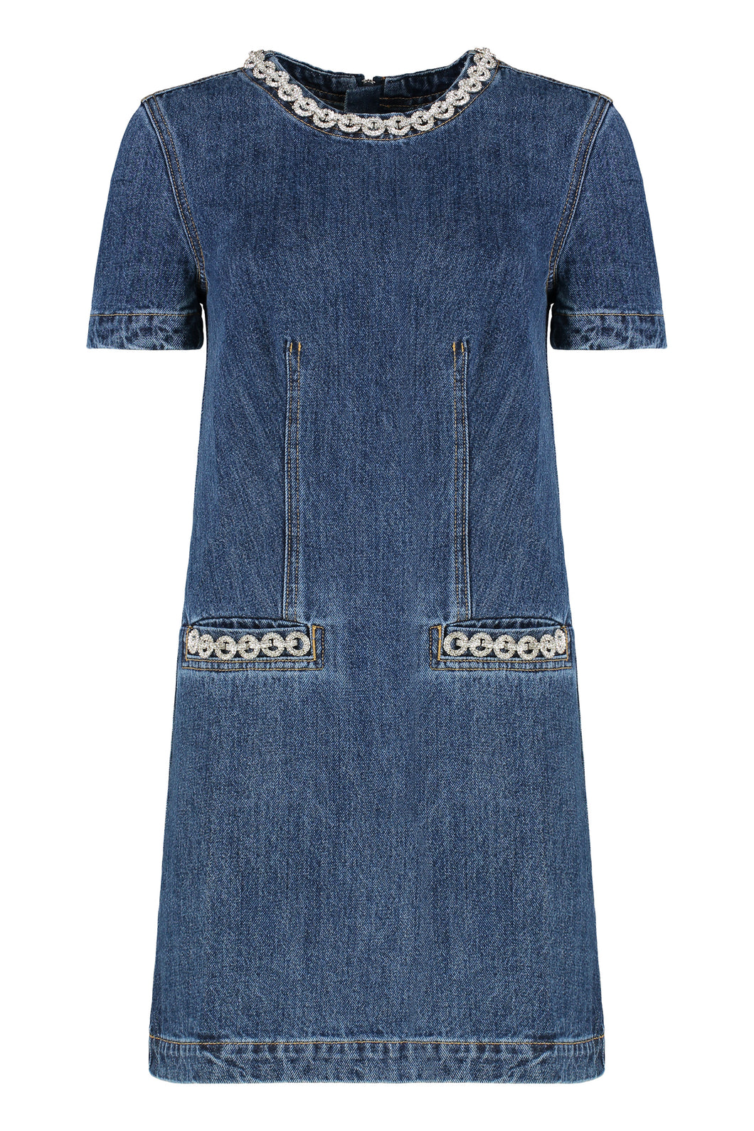 Denim embellished dress