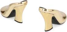 Load image into Gallery viewer, Mule with sculpted heel in leather mirror effect
