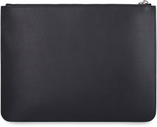 Load image into Gallery viewer, Logo detail flat leather pouch
