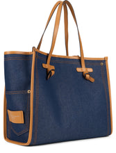 Carica l'immagine nel visualizzatore di Gallery, Borsa Marcella in tessuto effetto denim e pelle
