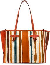 Carica l'immagine nel visualizzatore di Gallery, Shopping bag Marcella in canvas e pelle

