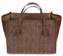 Carica l'immagine nel visualizzatore di Gallery, Borsa Marcella in paglia con finiture in suede
