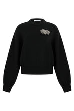Load image into Gallery viewer, Wool and cotton pullover with embroidered bow
