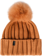 Load image into Gallery viewer, knitted wool beanie with pom-pom
