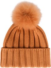 Load image into Gallery viewer, knitted wool beanie with pom-pom
