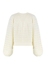 Carica l'immagine nel visualizzatore di Gallery, Cardigan ricamato in maglia di lana e cashmere
