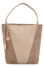 Carica l'immagine nel visualizzatore di Gallery, Tote bag Chloé Spin piccola in pelle granata e scamosciata
