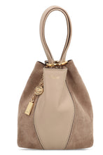 Carica l'immagine nel visualizzatore di Gallery, Tote bag Chloé Spin piccola in pelle granata e scamosciata
