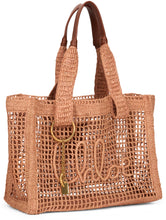 Carica l'immagine nel visualizzatore di Gallery, Tote bag East-West Summer Banana in rafia
