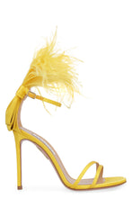Load image into Gallery viewer, Concerto feathers detail satin sandals
