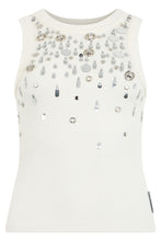 Load image into Gallery viewer, Sleeveless cotton top with crystals
