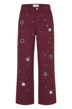 Carica l'immagine nel visualizzatore di Gallery, Jeans in denim stretch con strass
