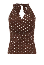 Load image into Gallery viewer, Sleeveless silk top with polka dots
