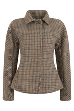 Load image into Gallery viewer, Wool jacket with houndstooth pattern
