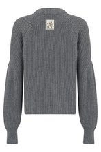 Load image into Gallery viewer, Crew neck sweater with bow and decorative crystals

