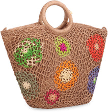 Carica l'immagine nel visualizzatore di Gallery, Borsa a mano Daddy Fleur M in rafia
