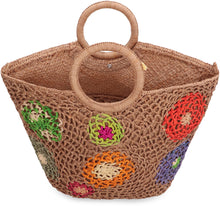 Carica l'immagine nel visualizzatore di Gallery, Borsa a mano Daddy Fleur M in rafia
