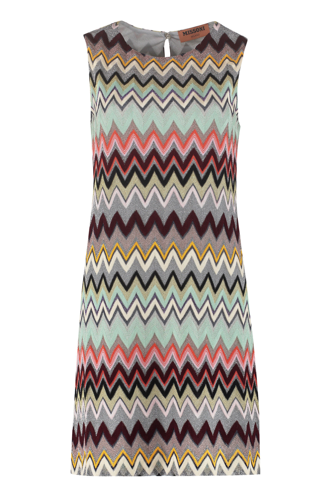 Chevron-motif knitted dress