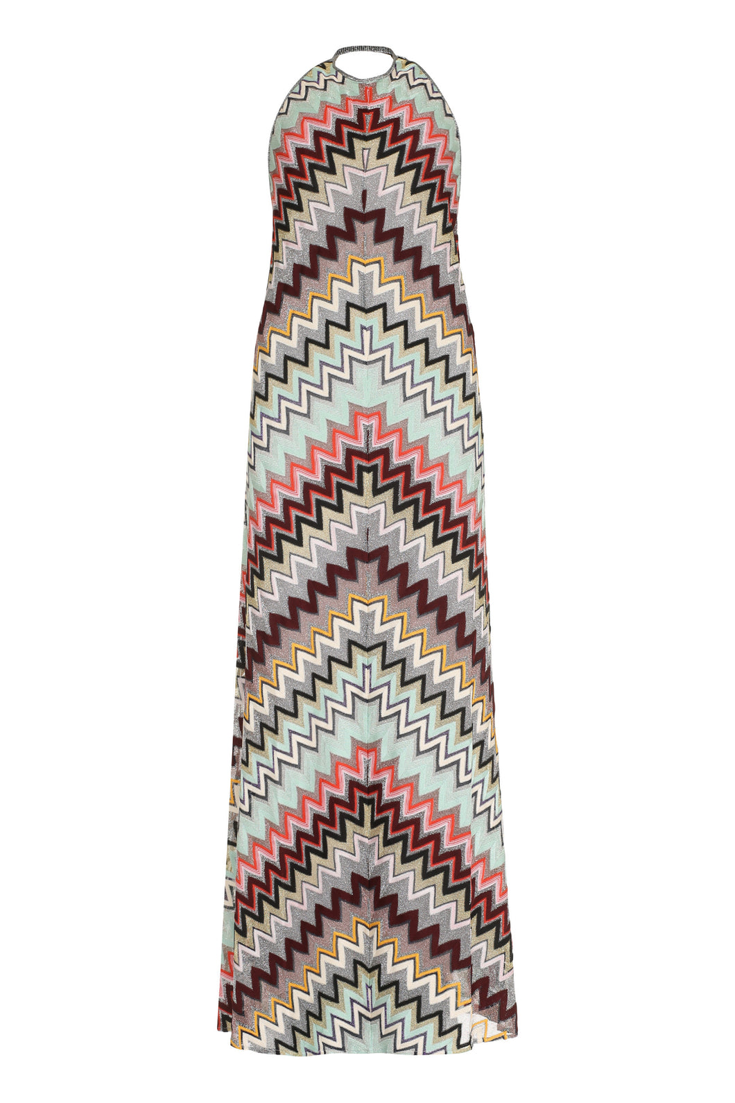 Chevron-motif knitted dress