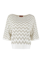 Carica l'immagine nel visualizzatore di Gallery, Top in maglia con motivo chevron lurex
