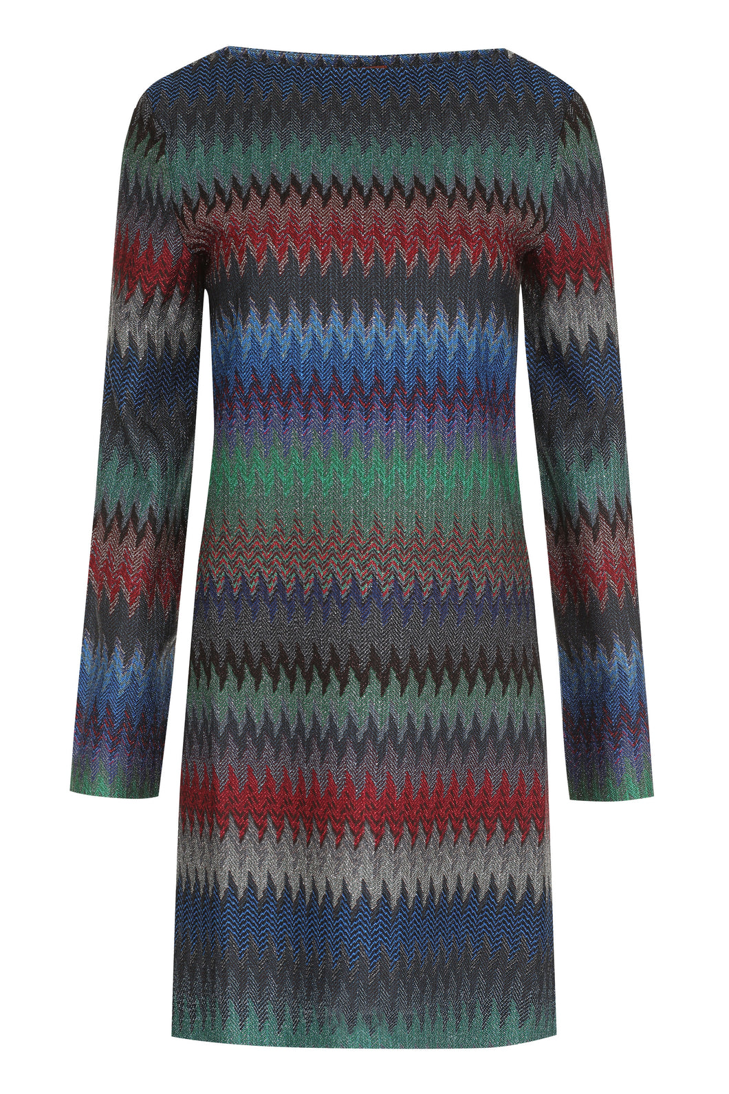 Chevron lurex knit dress