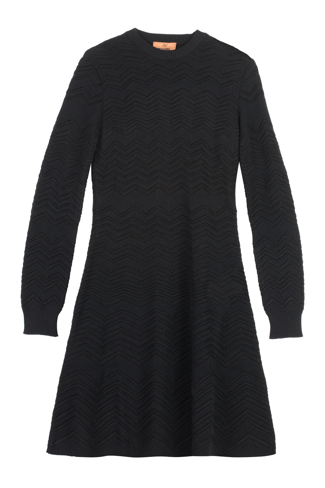 Geometric jacquard wool dress