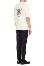 Load image into Gallery viewer, Slogan Fleurs cotton crew-neck T-shirt
