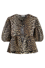 Load image into Gallery viewer, Blouse in cotton poplin with leopard print
