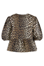 Load image into Gallery viewer, Blouse in cotton poplin with leopard print
