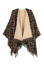 Carica l'immagine nel visualizzatore di Gallery, Poncho reversibile in lana e cachemire
