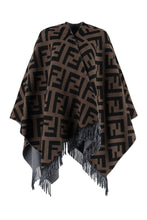 Carica l'immagine nel visualizzatore di Gallery, Poncho reversibile in lana e cachemire
