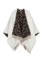 Carica l'immagine nel visualizzatore di Gallery, Poncho reversibile in lana e cachemire
