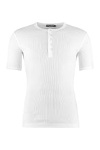 Carica l'immagine nel visualizzatore di Gallery, T-shirt girocollo in cotone a costine
