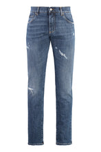 Carica l'immagine nel visualizzatore di Gallery, Jeans slim fit effetto destroyed
