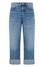 Carica l'immagine nel visualizzatore di Gallery, Jeans dritto in cotone con risvolto

