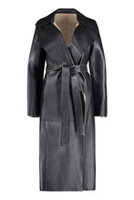 Load image into Gallery viewer, Leather long trench coat

