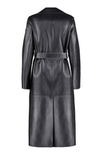 Load image into Gallery viewer, Leather long trench coat
