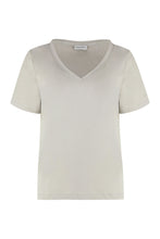Carica l'immagine nel visualizzatore di Gallery, T-shirt in cotone con scollo a V
