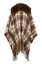 Carica l'immagine nel visualizzatore di Gallery, Mantella in misto lana con collo in shearling
