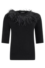 Load image into Gallery viewer, Cashmere blend pullover with feathers
